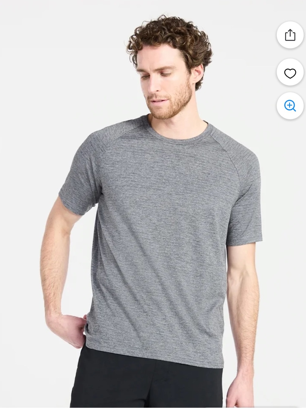 Athletic Works Gray Heather Short Sleeve Crew Tee. Medium